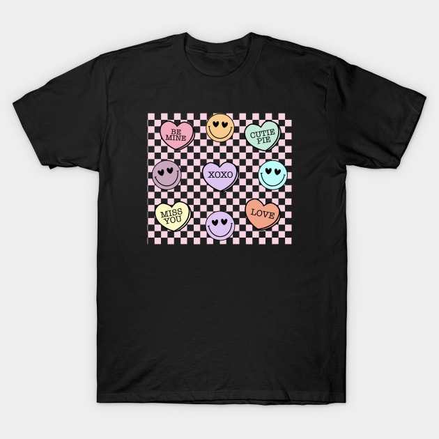 Pattern Lovers Be Mine Cutie Pie XOXO Miss You Happy Valentines Day T-Shirt by Pop Cult Store